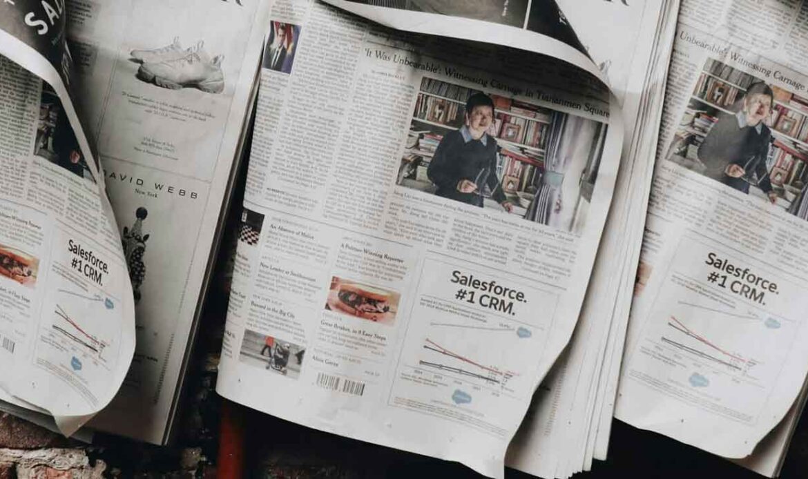 Background image representing news